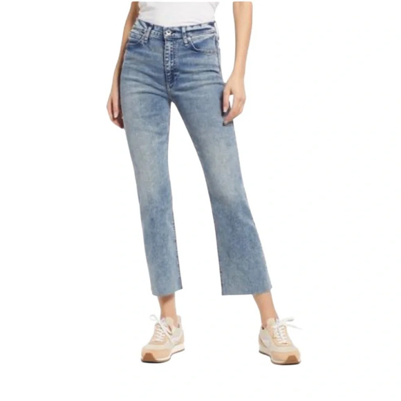 Rag & Bone Nina High Rise Ankle Flare in Pearl - Picture 1 of 11